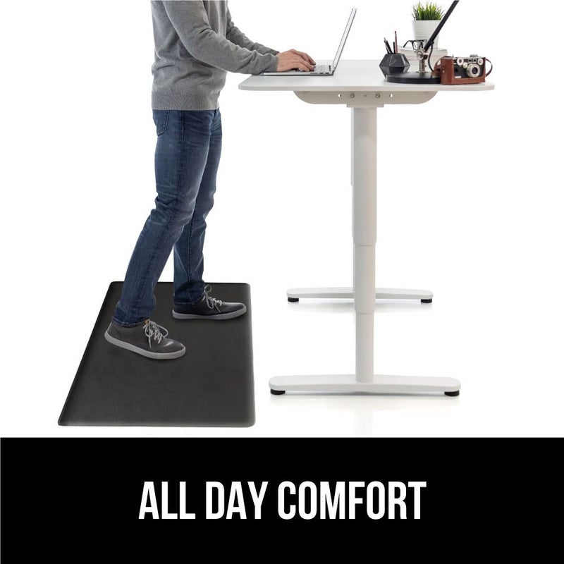 GORILLA GRIP 2 Pack Comfortable Cushioned Kitchen Mats for Floor, 17x29 + 17x59, Waterproof and Stain Resistant, 1/2 Inch Thick Soft Ergonomic Standing Desk Anti Fatigue Mat, Foam Supports Feet, Black - Image 5