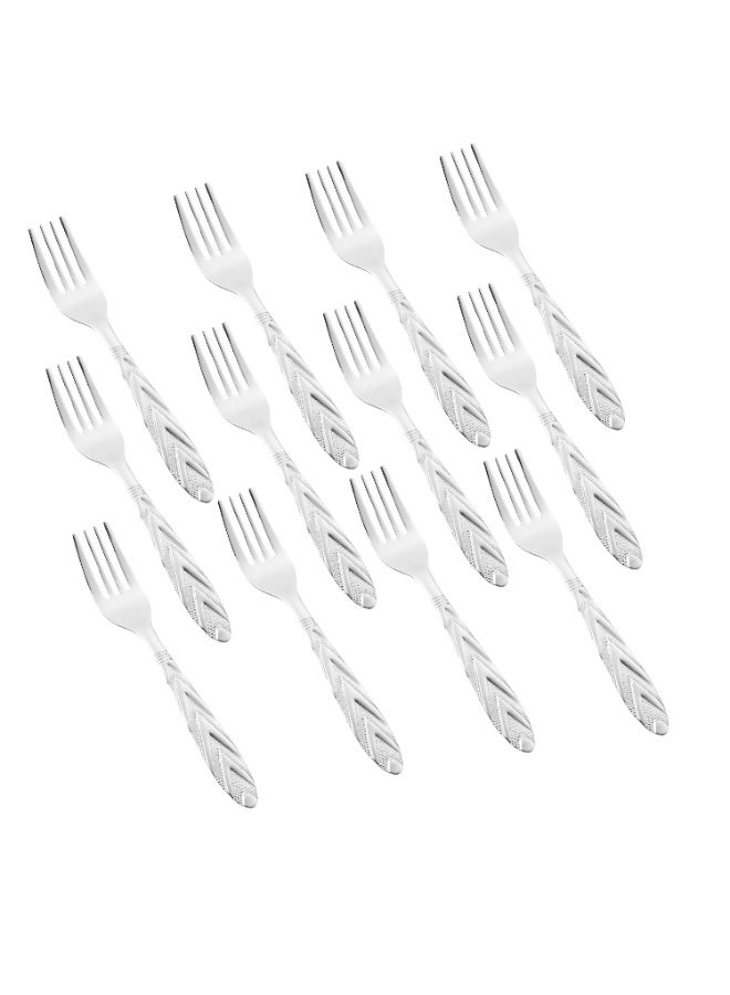 Hic 12-Piece Stainless Steel dessert fork Set Silver - Image 1