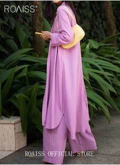 roaiss 3-Piece Set Ladies Fashionable Mid Length Shirt Camisole and Wide Leg Pants Perfect for a Stylish and Versatile Look  - Image 3
