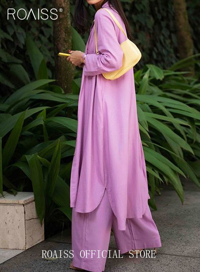 roaiss 3-Piece Set Ladies Fashionable Mid Length Shirt Camisole and Wide Leg Pants Perfect for a Stylish and Versatile Look  - Image 3
