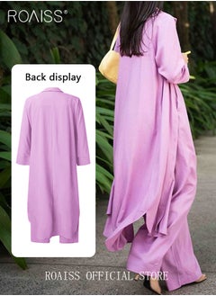 roaiss 3-Piece Set Ladies Fashionable Mid Length Shirt Camisole and Wide Leg Pants Perfect for a Stylish and Versatile Look  - Image 4