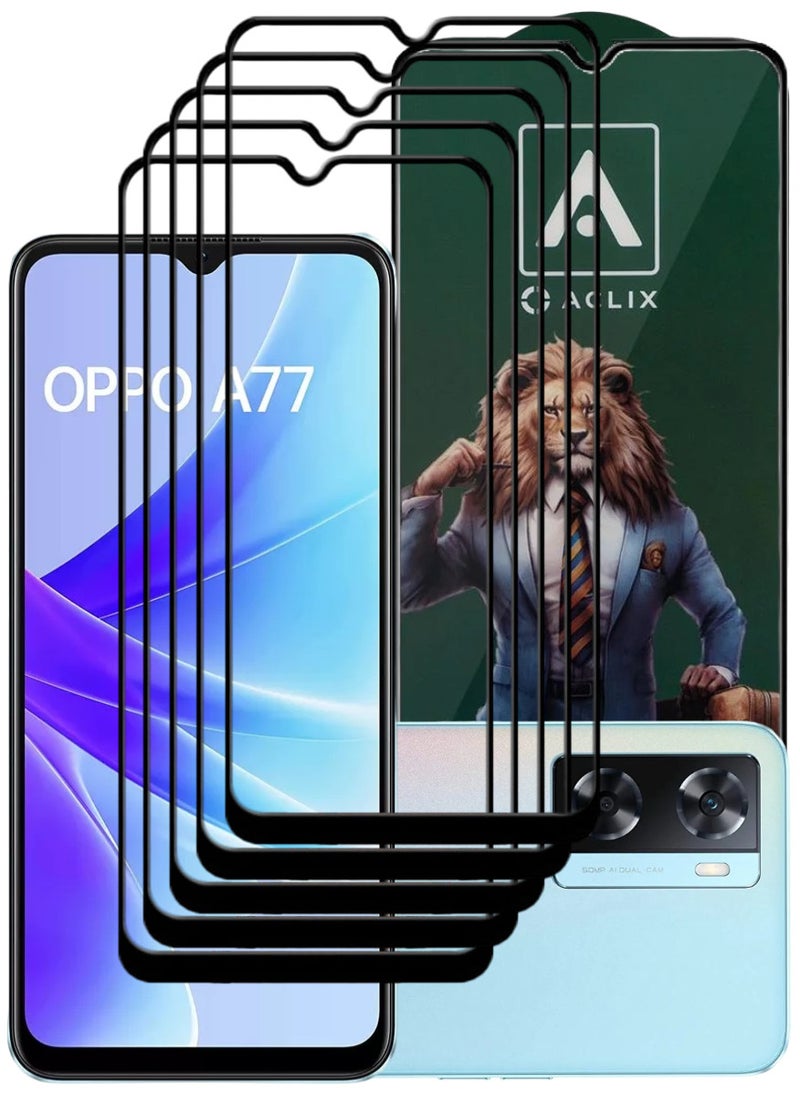 ACLIX 5 Pieces Antistatic ESD Dustproof Premium Quality High Definition Tempered Glass Screen Protector Designed For Oppo A77 4G - Image 1