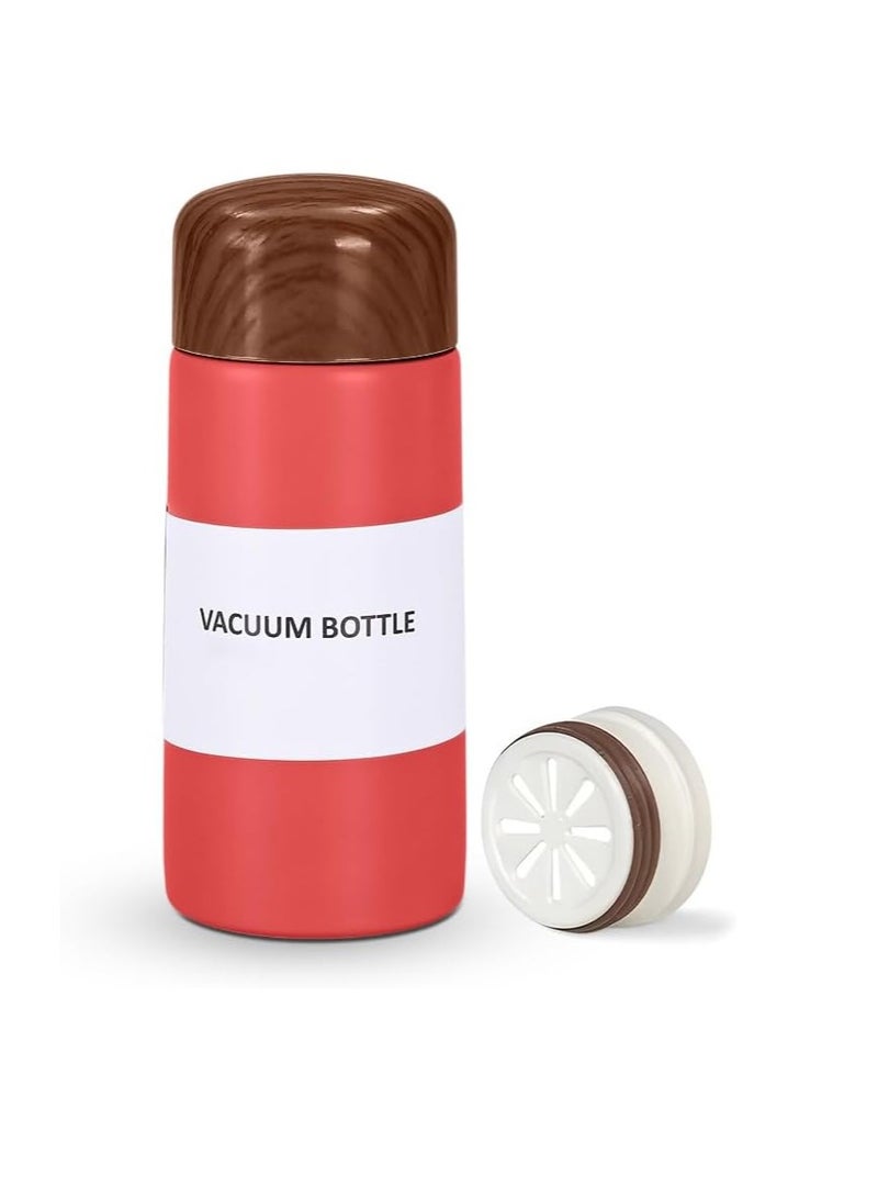 Generic Water Bottle, Mini Vacuum Insulated Water Bottle 150ml, Slim Stainless Steel Thermos Cup, Pocket Thermos Wood Grain, Creative Outdoor Portable cup - Image 1
