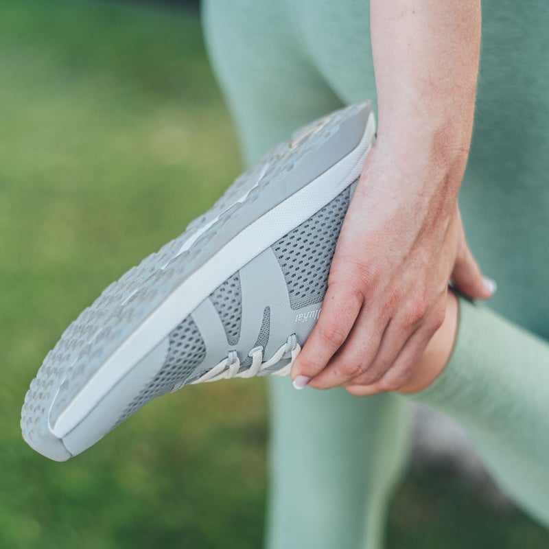 OLUKAI Huia Women's Athletic Sneakers, Lightweight & Breathable Mesh, Comfort Fit & Wet Grip Rubber Soles, Durable & Supportive, Pale Grey/Pale Grey, 8 - Image 2