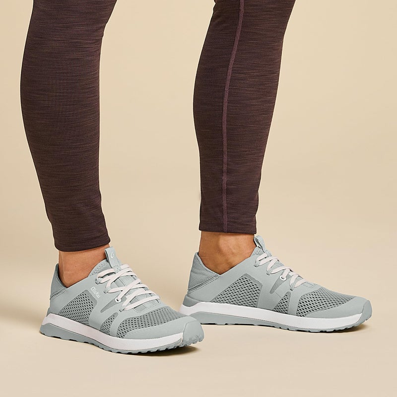OLUKAI Huia Women's Athletic Sneakers, Lightweight & Breathable Mesh, Comfort Fit & Wet Grip Rubber Soles, Durable & Supportive, Pale Grey/Pale Grey, 8 - Image 5