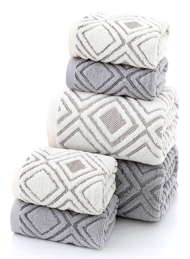 Pidada Bath Towel Diamond Pattern 100% Cotton Absorbent Soft Decorative Towel for Bathroom 27.6 x 55 Inch (Beige Brown) - Image 3
