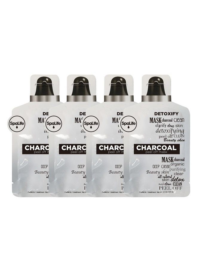 SpaLife Spa Life Charcoal Clean Organic Purifying Beauty Skin Peel Off Mask 4 Pack (Charcoal Peel Off Mask) - Image 1