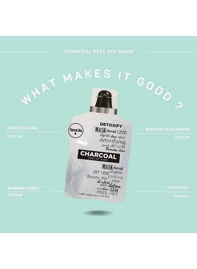 SpaLife Spa Life Charcoal Clean Organic Purifying Beauty Skin Peel Off Mask 4 Pack (Charcoal Peel Off Mask) - Image 5