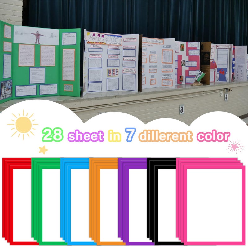 LonlyEagle 43 Colorful Sheets Science Fair Board Supplies Self Adhesive Presentation Science Subtitles Fair Project Titles Personalized Letter Sticker Supplies for Classroom Office - Image 5