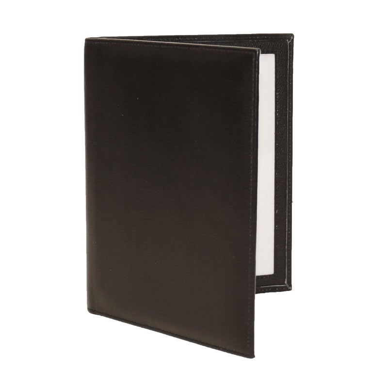 Karandu Double 4x6 Portrait Leather Picture Frame Black