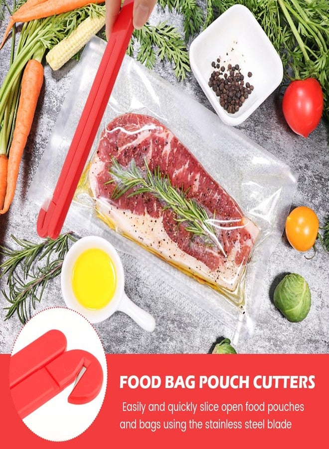 أداة فتح وعصر أكياس الطعام من قطعتين مصنوعة من الفولاذ المقاوم للصدأ، مزودة بشفرة أمان لسهولة التقطيع والتفريغ والتخزين، أداة سهلة لفتح أكياس الصلصات والعصائر - Image 4