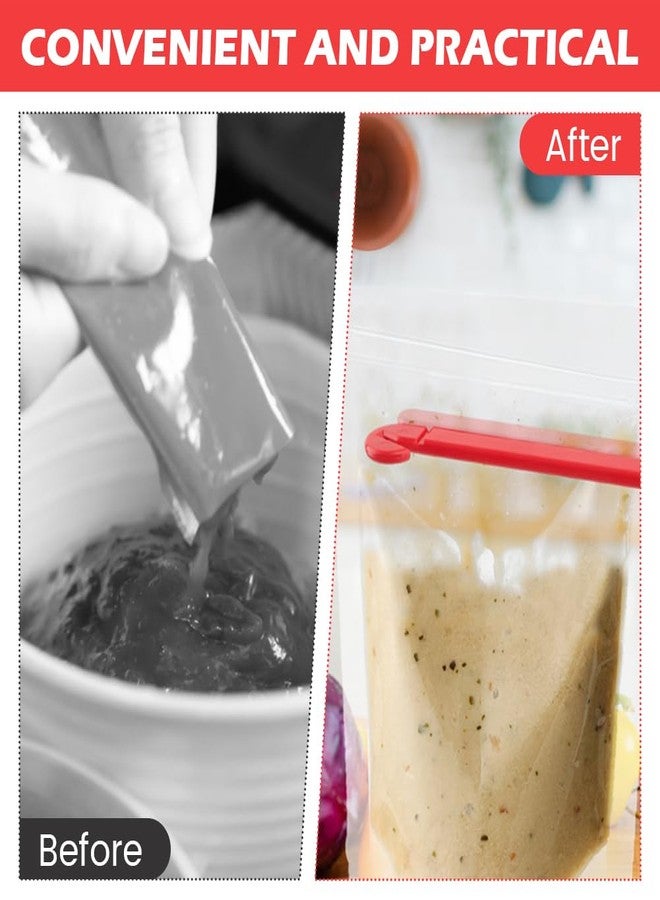 أداة فتح وعصر أكياس الطعام من قطعتين مصنوعة من الفولاذ المقاوم للصدأ، مزودة بشفرة أمان لسهولة التقطيع والتفريغ والتخزين، أداة سهلة لفتح أكياس الصلصات والعصائر - Image 5