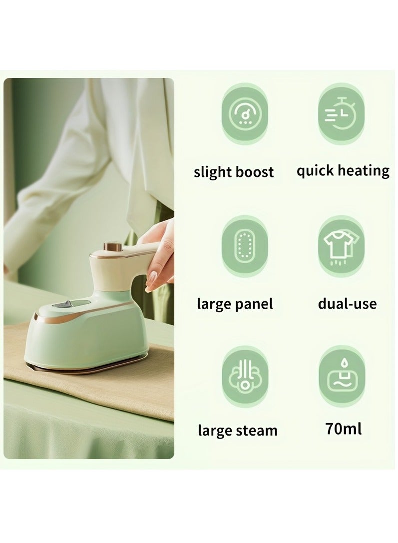 Portable Steam Iron, Fast Heating, 1000 Watts, 70ml - Home and Travel Portable Wrinkle Remover (with Measuring Cup and Heat Resistant Pad)