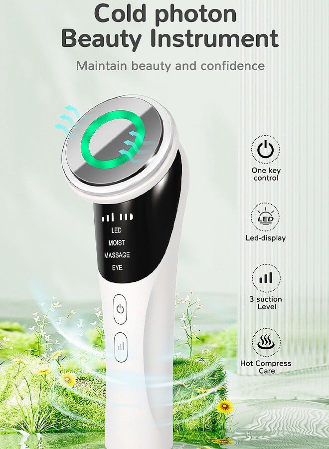 MAANGE 4-in-1 Face and Neck Beauty Massager, 4-Color Light Therapy for Face Lifting with Microcurrent, Skin Care Tool for Youthful and Tightening Skin (White) - Image 4