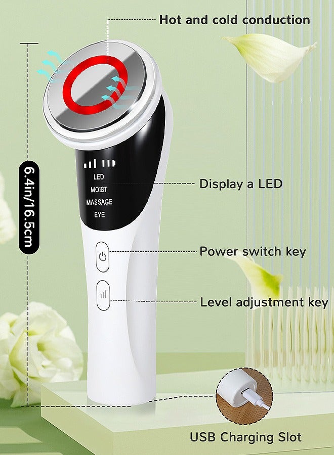 MAANGE 4-in-1 Face and Neck Beauty Massager, 4-Color Light Therapy for Face Lifting with Microcurrent, Skin Care Tool for Youthful and Tightening Skin (White) - Image 2