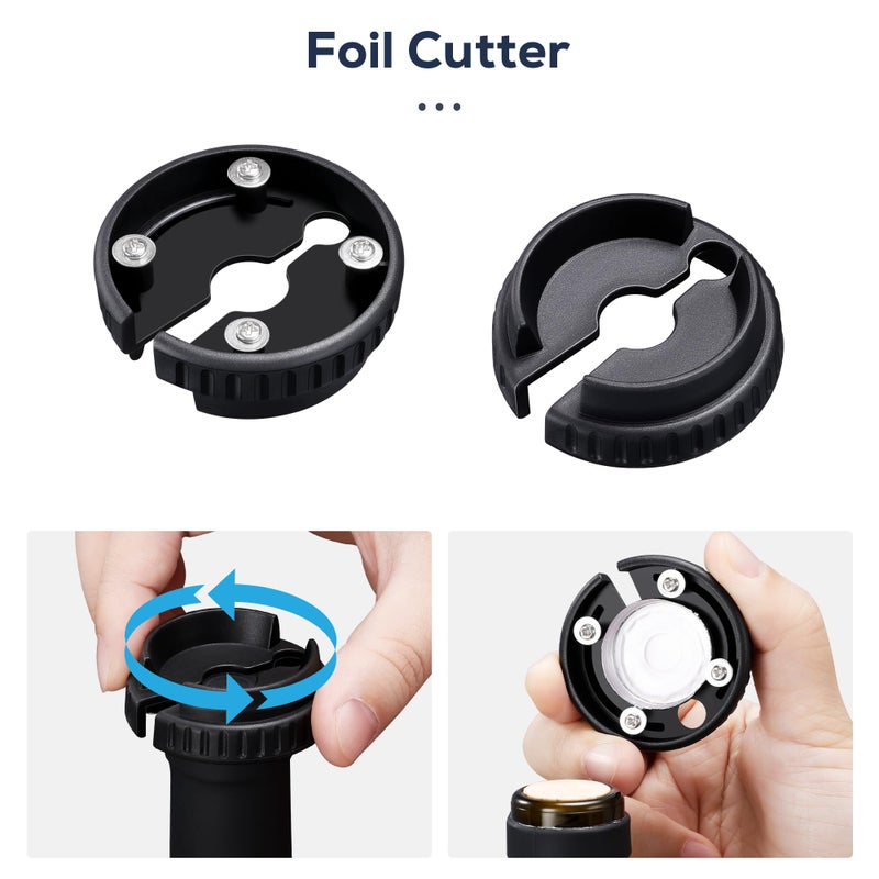 IPOW Wine Opener, Corkscrew Wine Bottle Opener with Foil Cutter,Sharp Screw - Easy to Uase, Sturdy Cork Screw for Gifts - Navy Blue - Image 3