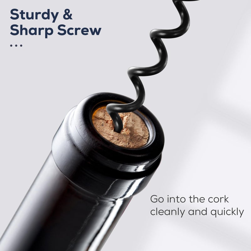 IPOW Wine Opener, Corkscrew Wine Bottle Opener with Foil Cutter,Sharp Screw - Easy to Uase, Sturdy Cork Screw for Gifts - Navy Blue - Image 5