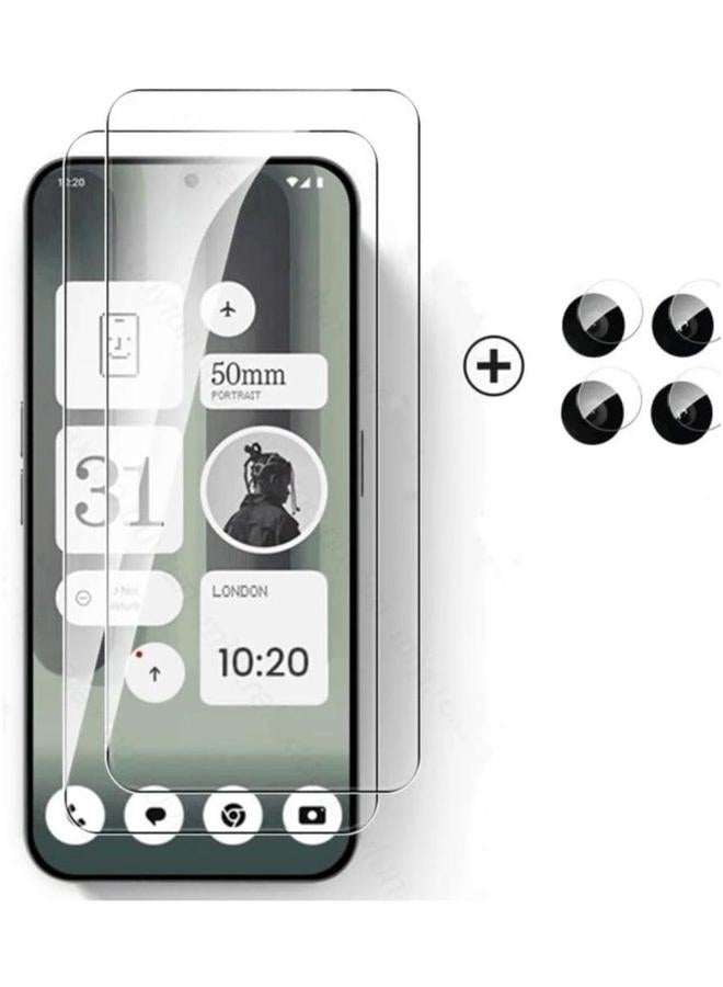 Tempered Glass Compatible with Nothing Phone (2a) Plus 2024, 【2 Pack】 Screen Protector and Camera Lens Protector, HD Transparent, Ultra-thin, 9H Hardness Bubble-Free - Image 1