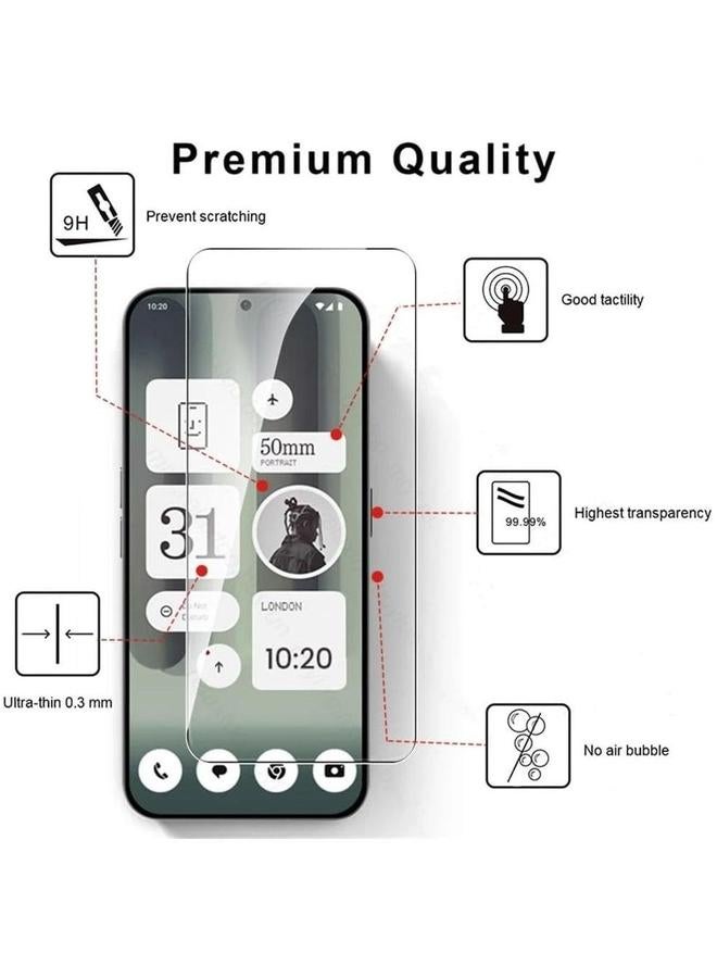 Tempered Glass Compatible with Nothing Phone (2a) Plus 2024, 【2 Pack】 Screen Protector and Camera Lens Protector, HD Transparent, Ultra-thin, 9H Hardness Bubble-Free - Image 2