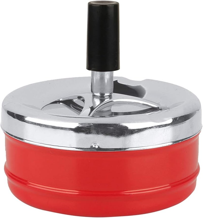 Large Red Metal Smoking Ashtray Indoor Outdoor Round Push Down 37 4 X 18 9 X 6 7in - Image 4