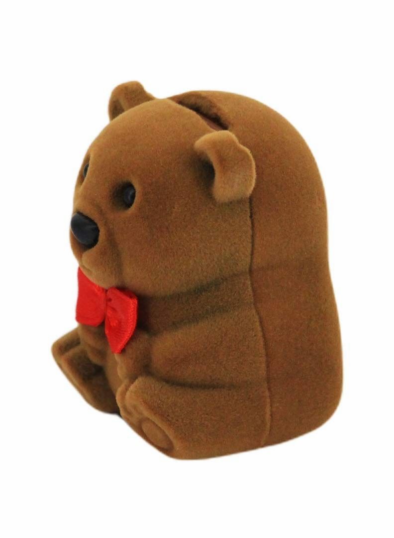 Y&D Velvet Bear Jewelry Box Ring Pendant Earring Boxes Storage Case Gift for Proposal Engagement Wedding 2pcs  - Image 4