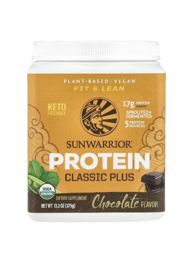 Sunwarrior, Classic Plus Protein, Chocolate, 13.2 oz (375 g) - Image 1