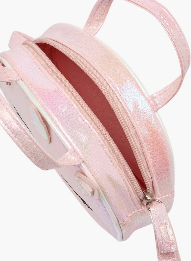 Flora Bella By Shoexpress Unicorn Applique Sling Bag with Zip Closure