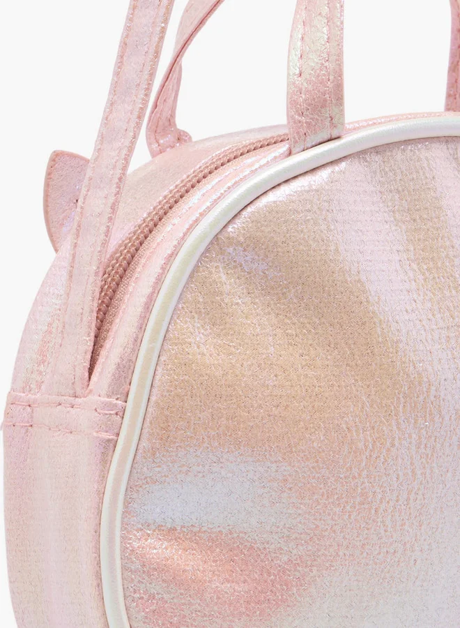 Flora Bella By Shoexpress Unicorn Applique Sling Bag with Zip Closure