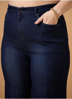 SASSAFRAS Plus Size Mid Rise Side Knot Straight Fit Jeans by Styli  - Image 4