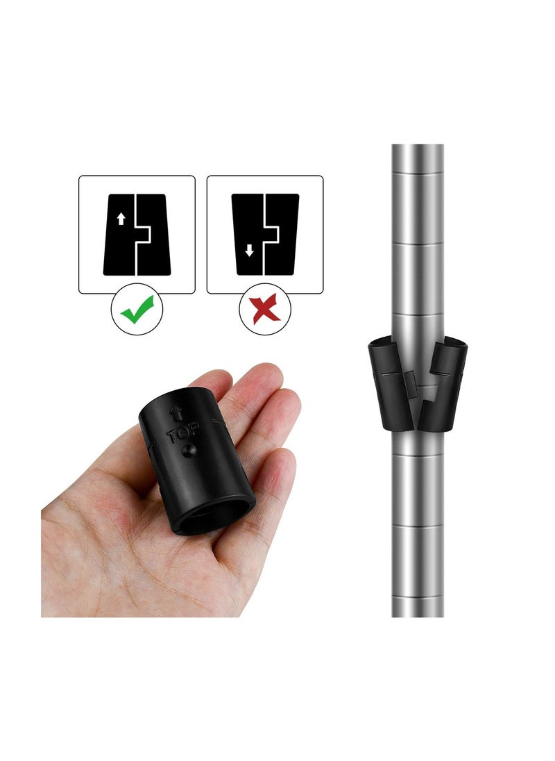 Generic - Plastic Wire Shelving Shelf Lock Clips, Black Post Shelving Split Sleeves, for 1" Diameter Shelving Sleeves Replacements, Wire Shelf Storage Rack Adjustable Shelves Replace Clips (20 Pairs) - Image 1