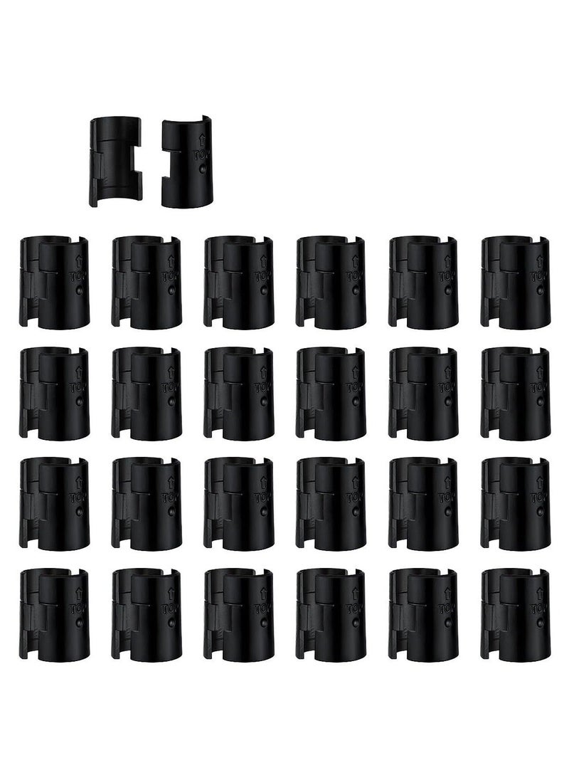 Generic Plastic Wire Shelving Shelf Lock Clips, Black Post Shelving Split Sleeves, for 1" Diameter Shelving Sleeves Replacements, Wire Shelf Storage Rack Adjustable Shelves Replace Clips (20 Pairs)  - Image 2
