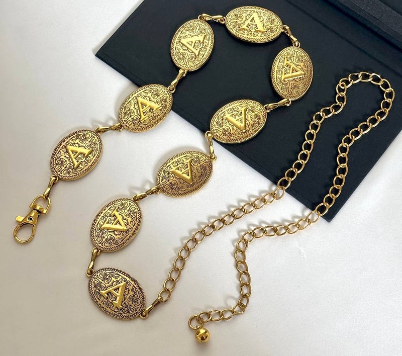 حزام وسط معدن ذهبي حريمي - A - Image 2