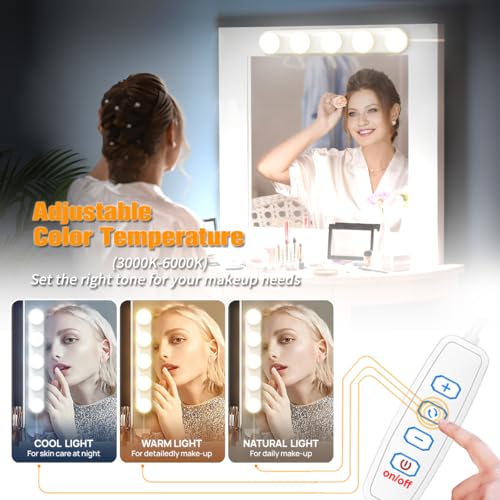 HELOIE Makeup Light,Portable Led Vanity Lights with 3 Colors Lighting Mode Adjustable & Dimmable for Vanity Table Dressing Room Mirror - Image 2