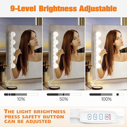 HELOIE Makeup Light,Portable Led Vanity Lights with 3 Colors Lighting Mode Adjustable & Dimmable for Vanity Table Dressing Room Mirror - Image 3