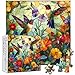 PICKFORU Stained Glass Puzzles for Adults 1000 Pieces PICKFORU Colorful Flower Hummingbird Jigsaw Puzzles Mosaic Bird Puzzles as Home Decor - Image 2