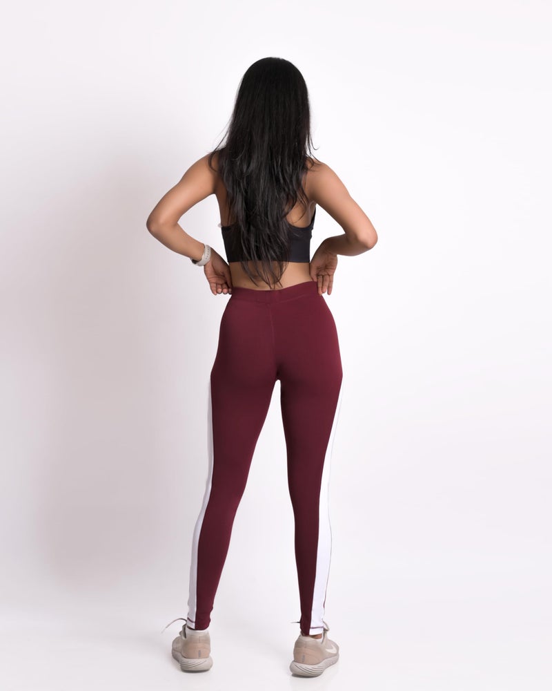 Mehrang Women's Stretch Fit Yoga Pants, Track Pants Stretchable Gym Legging Tights (XL, Wine) - Image 3