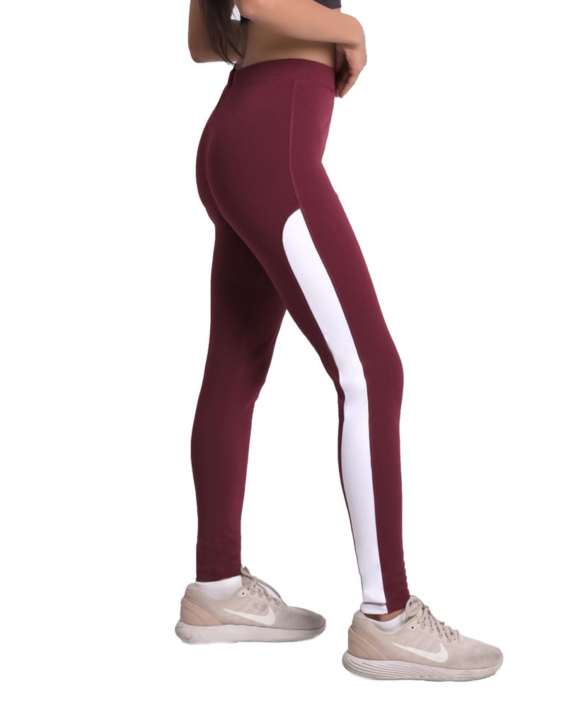 Mehrang Women's Stretch Fit Yoga Pants, Track Pants Stretchable Gym Legging Tights (XL, Wine) - Image 5