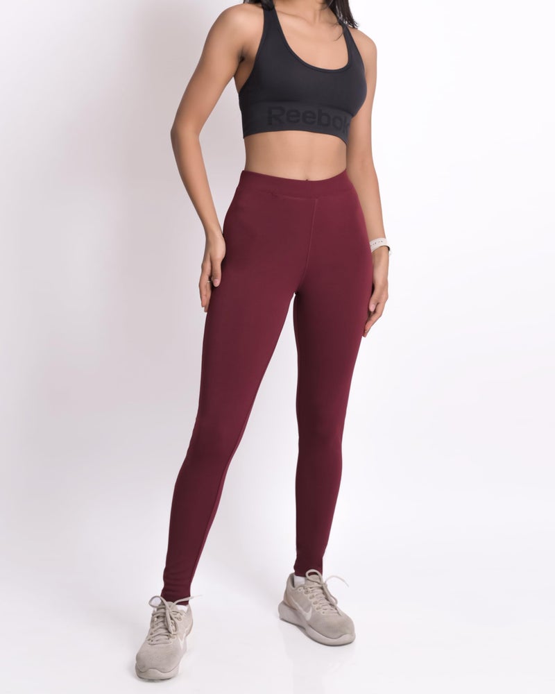 Mehrang Women's Stretch Fit Yoga Pants, Track Pants Stretchable Gym Legging Tights (XL, Wine) - Image 4