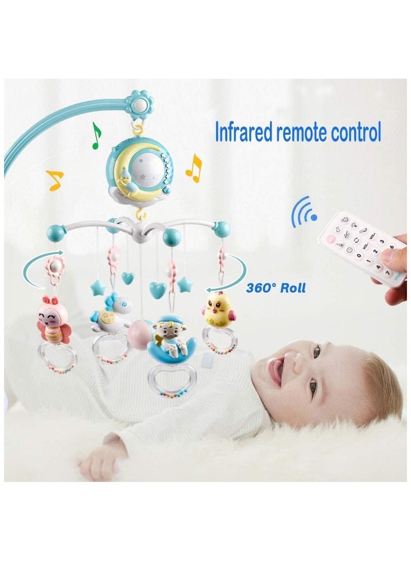 Baby Crib Mobile with Musical, Projector and Night Light,150 Music,Timing Function,Take Along Mobile Music Box and Rattle,Gift for Toddles (Blue) - Image 2