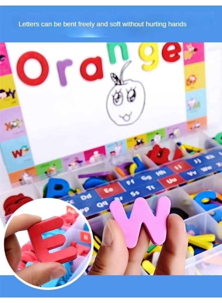 Arabest مجموعة حروف مغناطيسية، حروف مغناطيسية من A-Z مصنوعة من الفوم، حروف الأبجدية، 234 قطعة مع لوحة مغناطيسية كبيرة مزدوجة الجانب، مغناطيسات تعليمية للثلاجة لتعلم الهجاء في مرحلة ما قبل المدرسة - Image 3