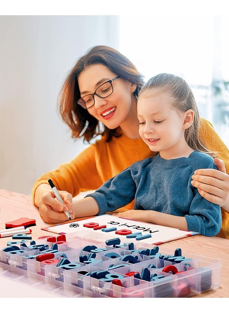 Arabest مجموعة حروف مغناطيسية، حروف مغناطيسية من A-Z مصنوعة من الفوم، حروف الأبجدية، 234 قطعة مع لوحة مغناطيسية كبيرة مزدوجة الجانب، مغناطيسات تعليمية للثلاجة لتعلم الهجاء في مرحلة ما قبل المدرسة - Image 2