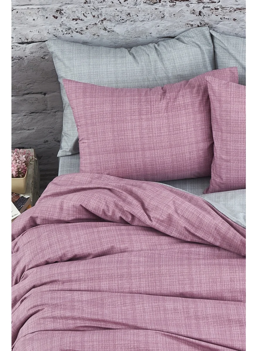 cottonevs Evtekstil Cotton Double Dust Rose Gray Double-Sided Duvet Cover Set