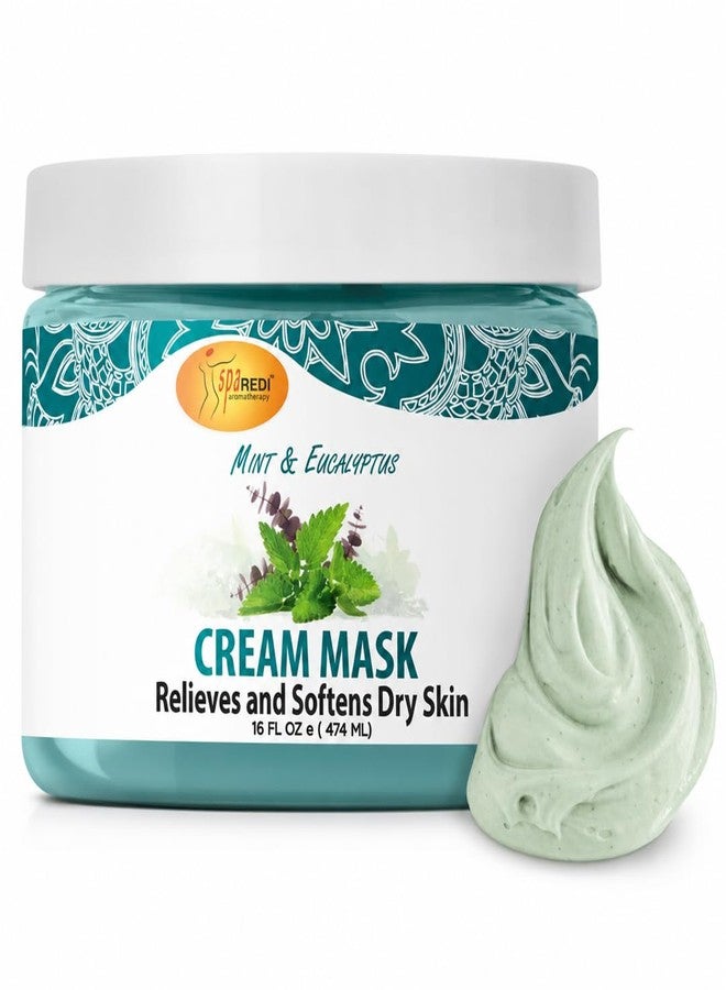 SPA REDI Foot & Body Cream Mask - Mint & Eucalyptus Cooling Treatment for Cracked Heels & Dry Skin | Hyaluronic Acid, Paraben-Free, Sulfate-Free | Professional Salon & At-Home Spa Use | 16 oz - Image 1
