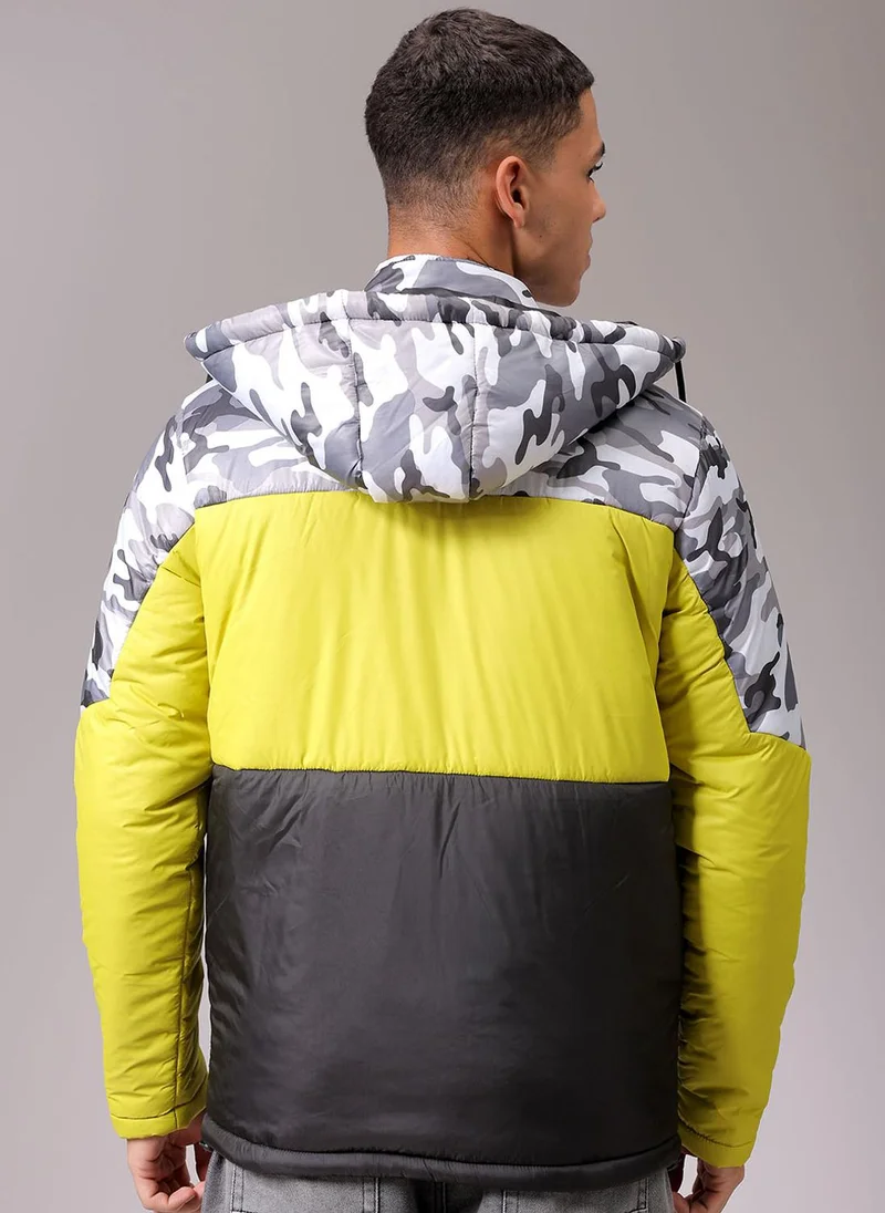 ذا انديان كراج كو Men Slim Fit Camouflage Puffer Jackets