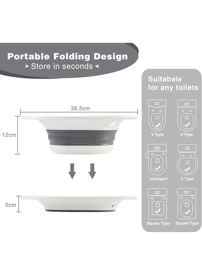 Sitz Toilet Seat, Foldable Steam Seat for Postpartum Care, Hemorrhoid Relief and Perineal Therapy, Portable Hygienic Bath Soak Basin for Convenient Use and Recovery (Grey) - Image 3