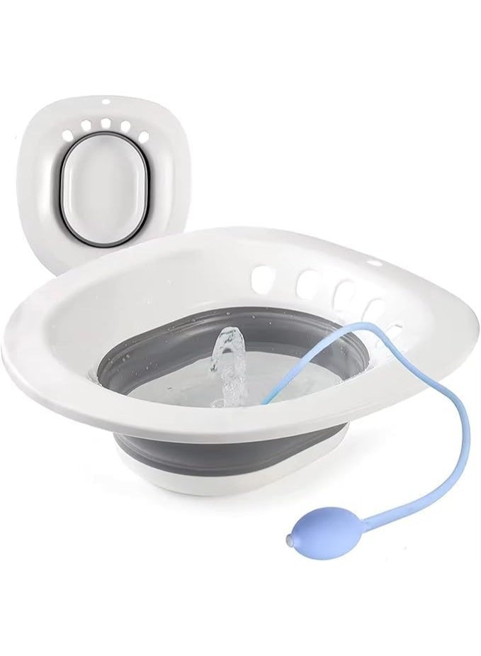 Sitz Toilet Seat, Foldable Steam Seat for Postpartum Care, Hemorrhoid Relief and Perineal Therapy, Portable Hygienic Bath Soak Basin for Convenient Use and Recovery (Grey) - Image 4