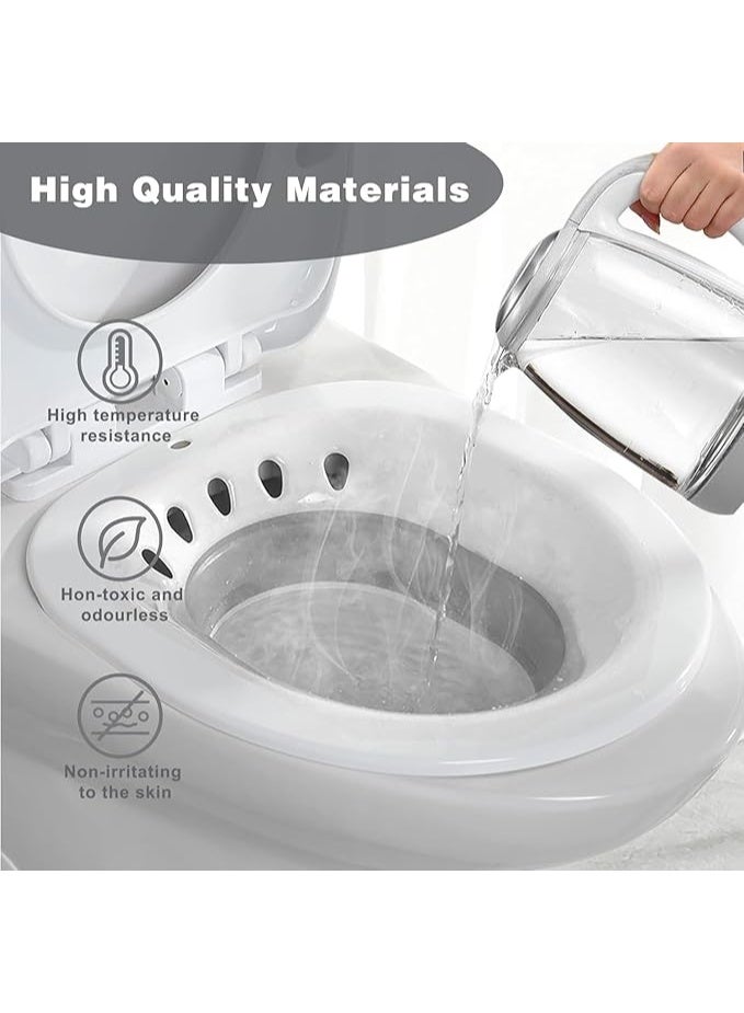 Sitz Toilet Seat, Foldable Steam Seat for Postpartum Care, Hemorrhoid Relief and Perineal Therapy, Portable Hygienic Bath Soak Basin for Convenient Use and Recovery (Grey) - Image 2