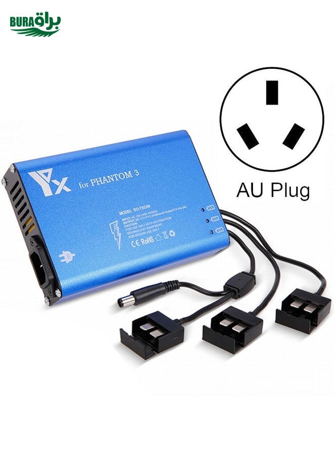 BURAQ - 4 in 1 Parallel Power Hub Intelligent Battery Controller Charger for DJI Phantom 3 Standard SE FPV Drone, Plug Type:AU Plug - Image 1