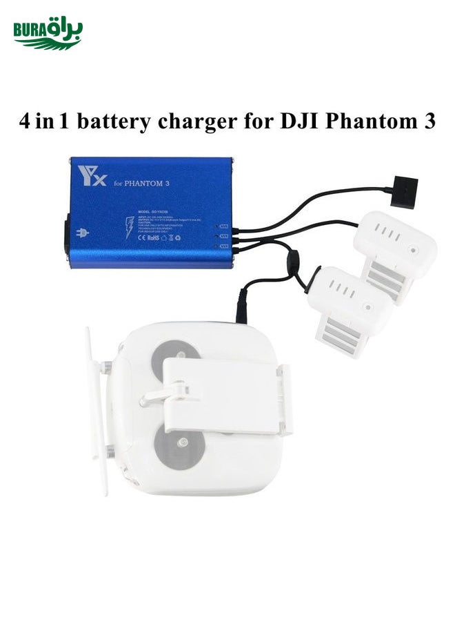 BURAQ - 4 in 1 Parallel Power Hub Intelligent Battery Controller Charger for DJI Phantom 3 Standard SE FPV Drone, Plug Type:AU Plug - Image 1