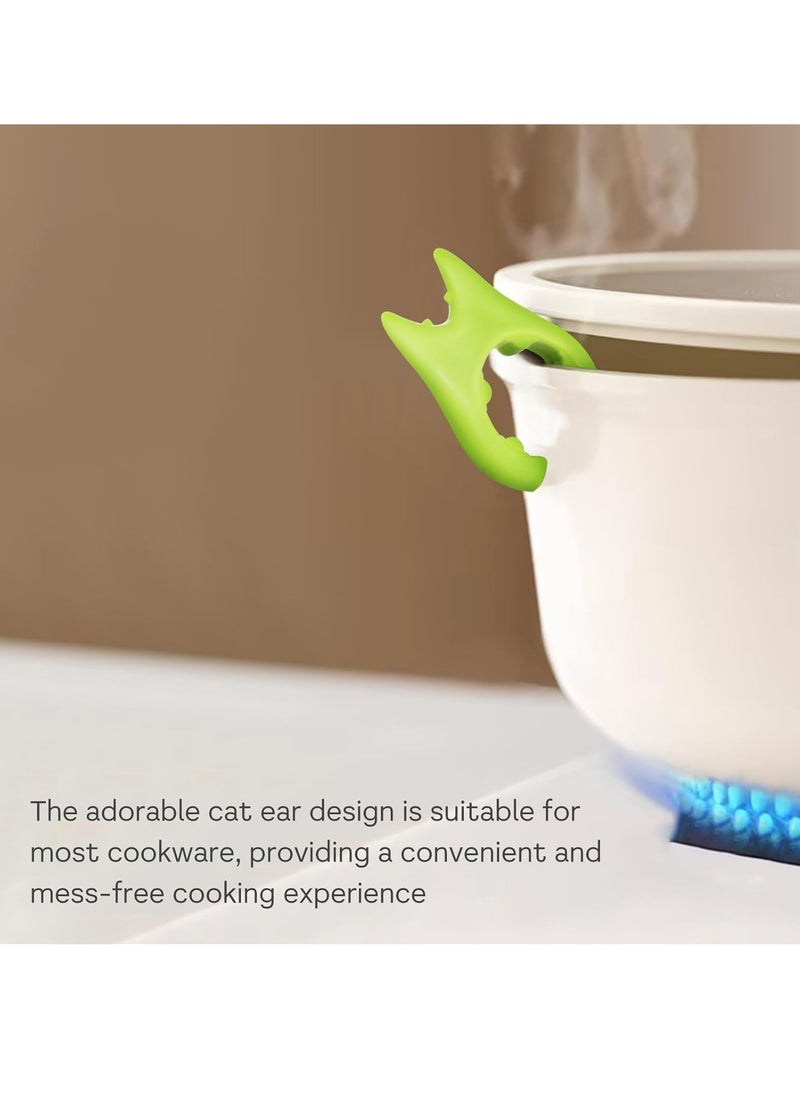 Oasisgalore 2pcs Heat Resistance Spoon Rest Silicone Spoon Pot Pan Holder，Cute Cooking Gadgets  - Image 4